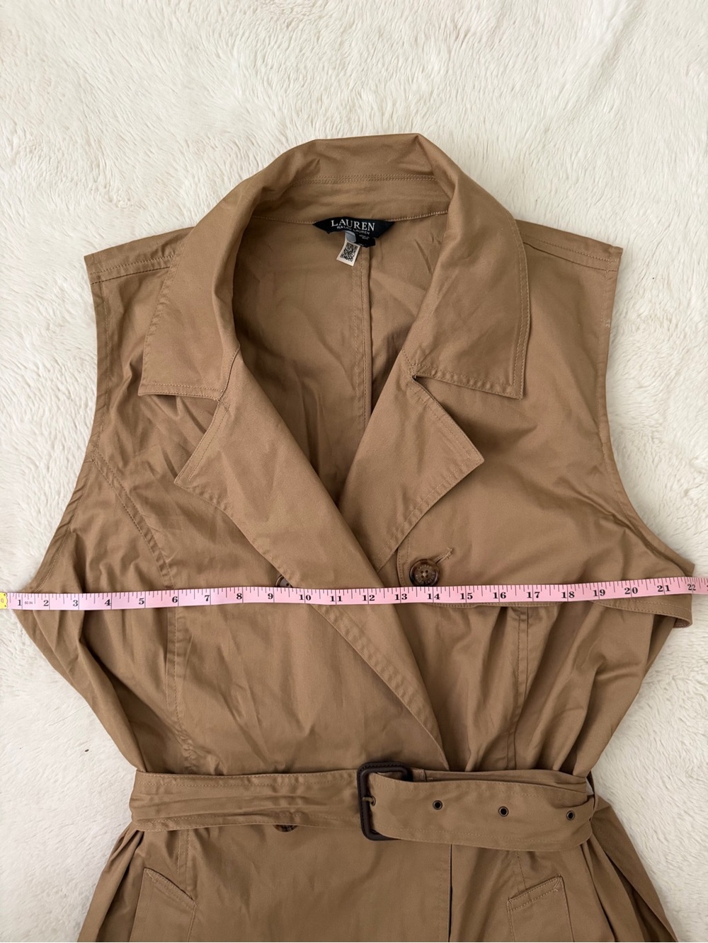 Ralph Lauren Sleeveless Trench Dress in Tan - Picture 3 of 7